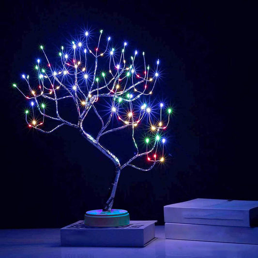 PXBNIUYA 20" 108 LED Tabletop Bonsai Tree Light, Sparkly Fairy Spirit Tree Lights, Battery/USB Operated, DIY Artificial Tree Lamp for Bedroom Desktop Christmas Indoor Decoration Lights (Colorful)