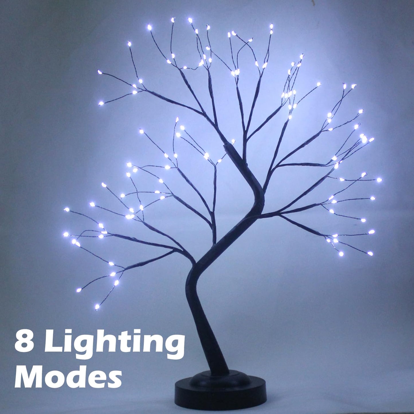 FUCHSUN $$$ 108 LED Tabletop Tree Light, 20 Inch Lighted Tree Artificial Bonsai Twinkle Tree Lamp with with 8 Lighting Modes & Timer, Home Indoor Bedroom Christmas Decoration, USB & Battery Operated