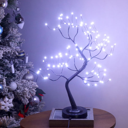 FUCHSUN $$$ 108 LED Tabletop Tree Light, 20 Inch Lighted Tree Artificial Bonsai Twinkle Tree Lamp with with 8 Lighting Modes & Timer, Home Indoor Bedroom Christmas Decoration, USB & Battery Operated